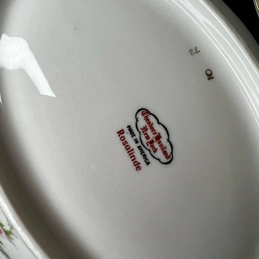 Vintage Theodore Haviland New York Rosalinde China, 10” vegetable platter